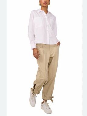 Parker Tan Pants Natural high waist ankle tie